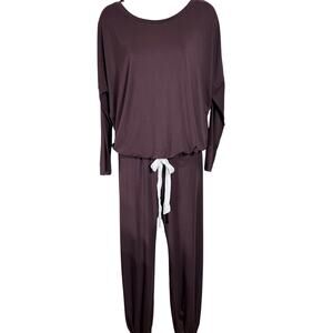One Spirit Brown 2 Piece Pajama Set, Women's Size S